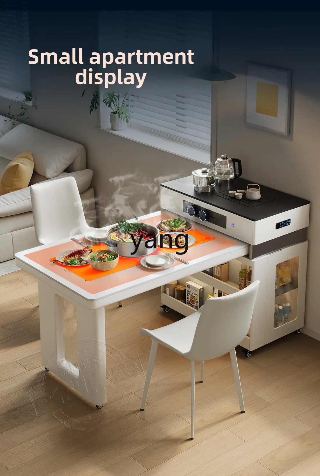 LMM cream wind small apartment island table integrated household retractable
LMM cream wind small apartment island table integrated household retractable