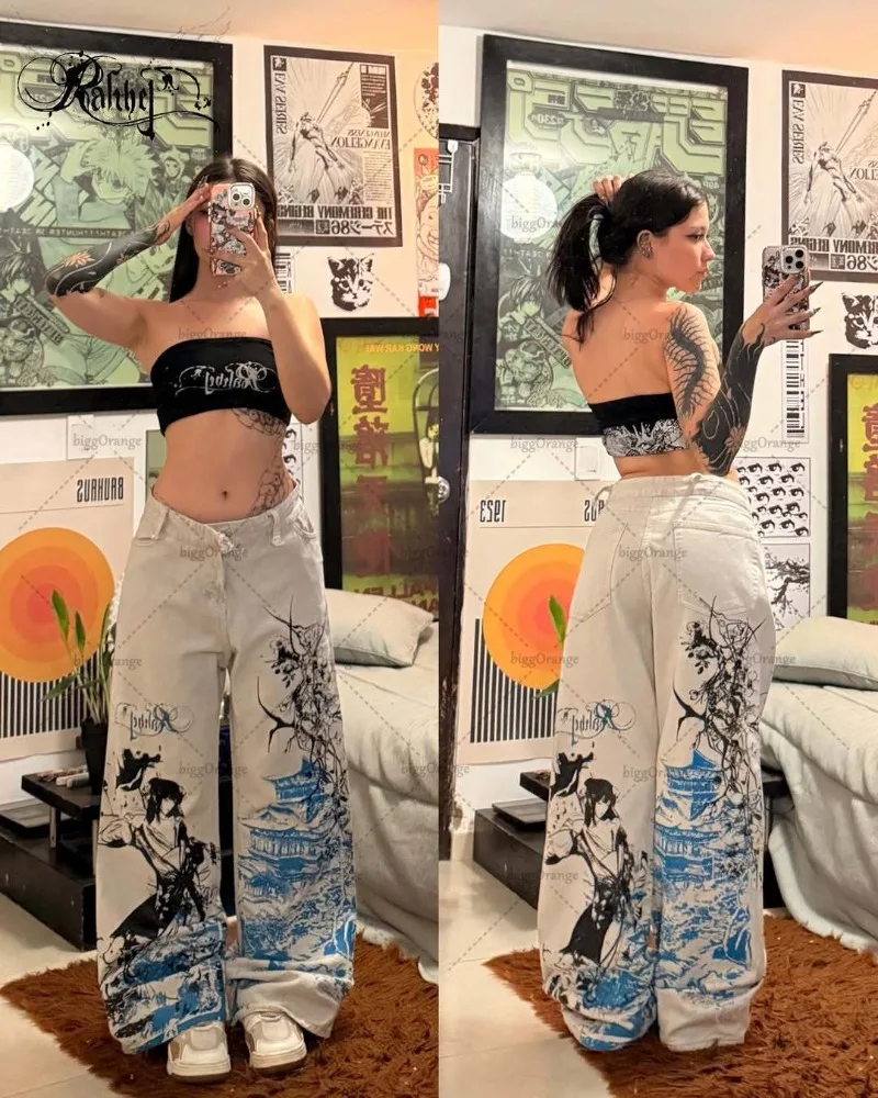 Y2K Harajuku Anime Printed Baggy Cargo Jeans Hip-hop Streetwear Trousers Gothic Punk High Waist Wide-leg Straight Pants Women
Y2K Harajuku Anime Printed Baggy Cargo Jeans Hip-hop Streetwear Trousers Gothic Punk High Waist Wide-leg Straight Pants Women