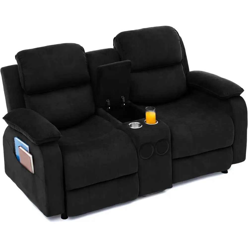 Double Reclining Loveseat with Heat and Massage, Bluetooth Speakers, Storage and Cup Holders, Black
Double Reclining Loveseat with Heat and Massage, Bluetooth Speakers, Storage and Cup Holders, Black