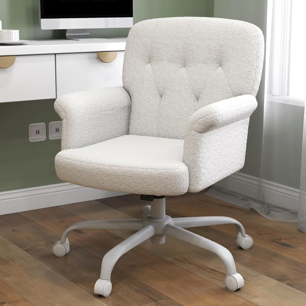 ZZH Comfy Home Office Desk Chair, Upholstered Fuzzy Vanity Chair with Wheels and Arms, Modern Adjustable Swivel Computer Seat fo
ZZH Comfy Home Office Desk Chair, Upholstered Fuzzy Vanity Chair with Wheels and Arms, Modern Adjustable Swivel Computer Seat fo