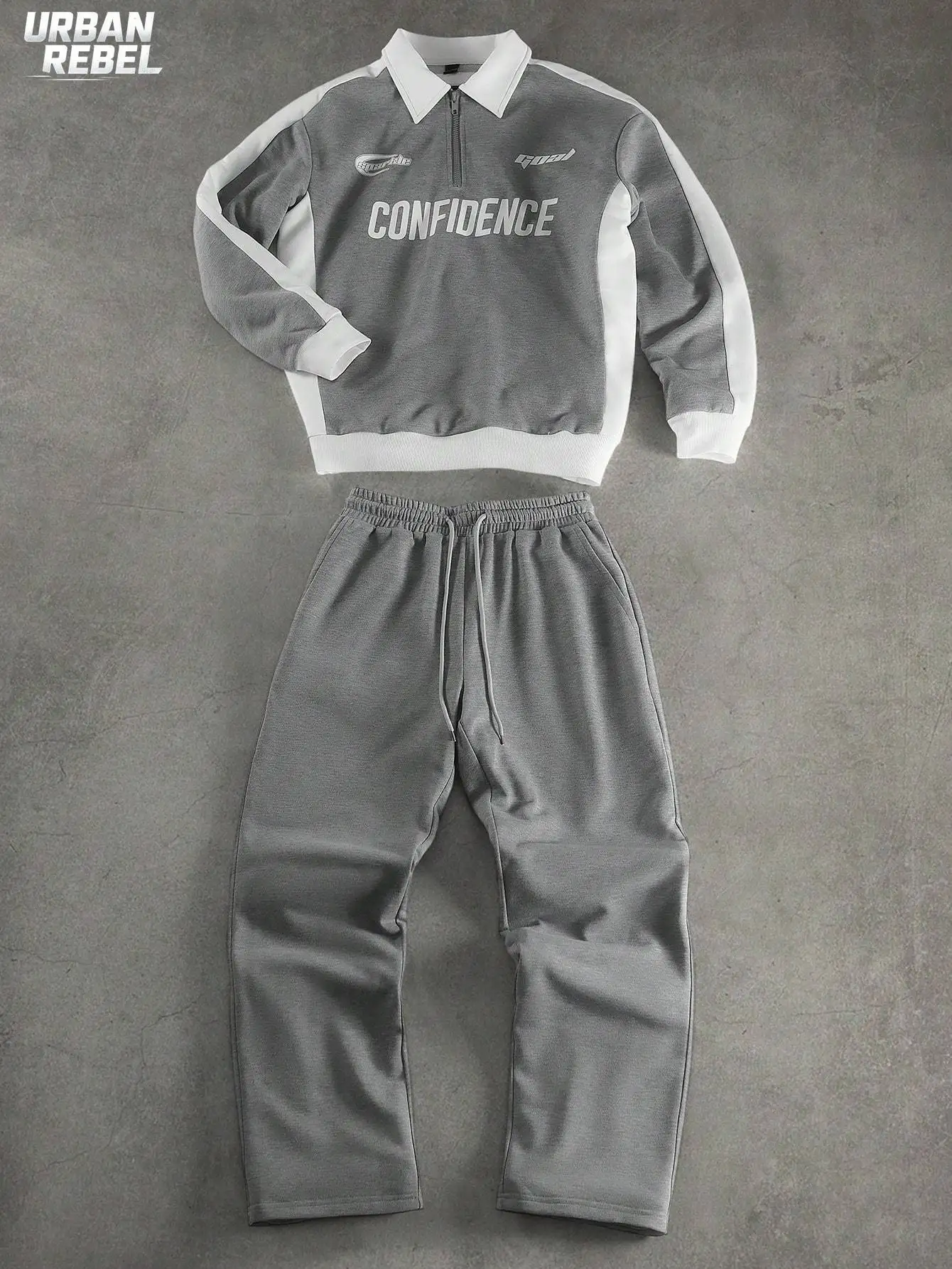 Y2k Streetwear Men's Grey Zip Letter Print Sweatshirt & Drawstring Waist Straight Leg Sweatpants Set Gym Casual Sporty Style
Y2k Streetwear Men's Grey Zip Letter Print Sweatshirt & Drawstring Waist Straight Leg Sweatpants Set Gym Casual Sporty Style
