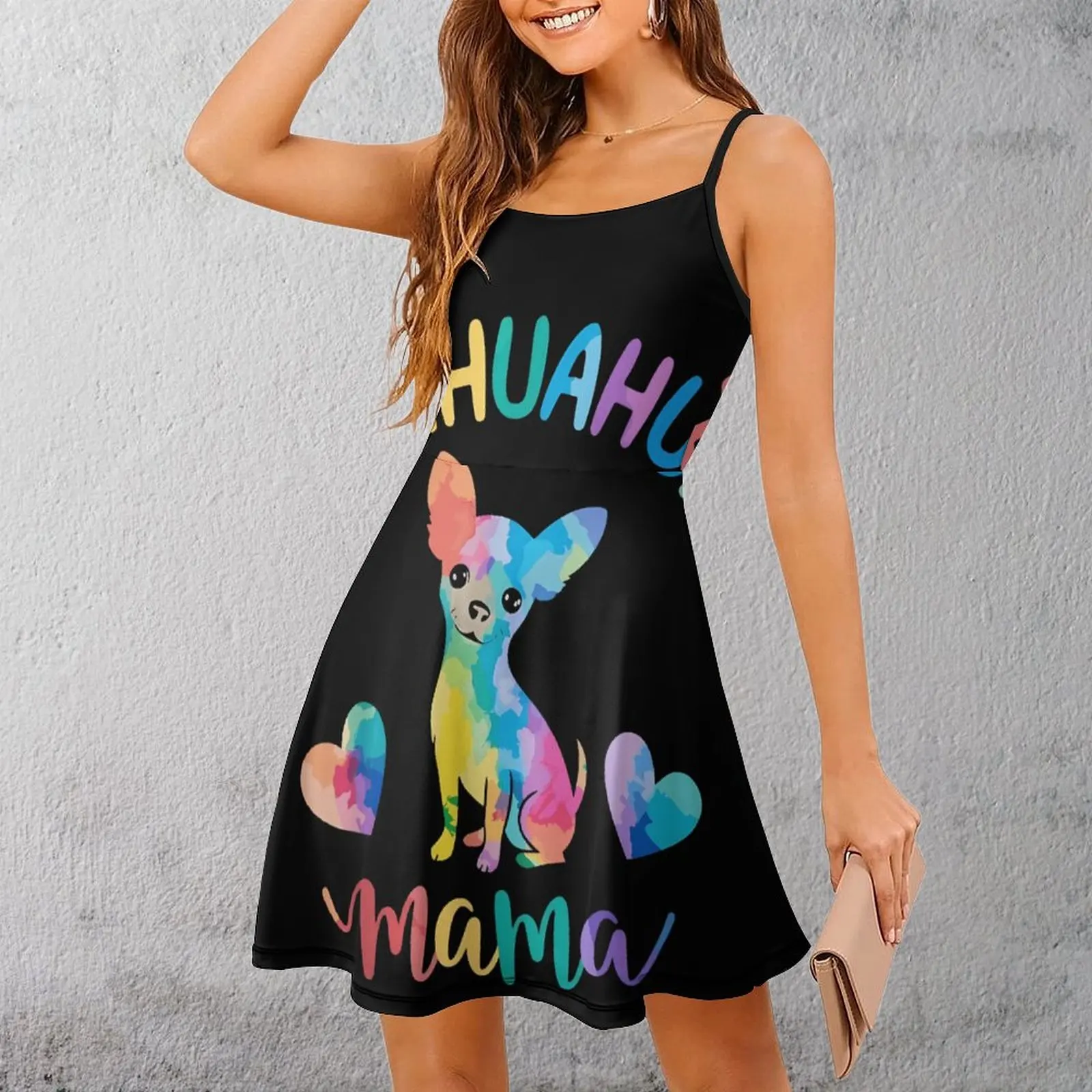 Exotic Woman's Dress Suspender Dress Chihuahua Mama Rainbow Art Women's Sling Dress Unique Clubs Humor Graphic
Exotic Woman's Dress Suspender Dress Chihuahua Mama Rainbow Art Women's Sling Dress Unique Clubs Humor Graphic