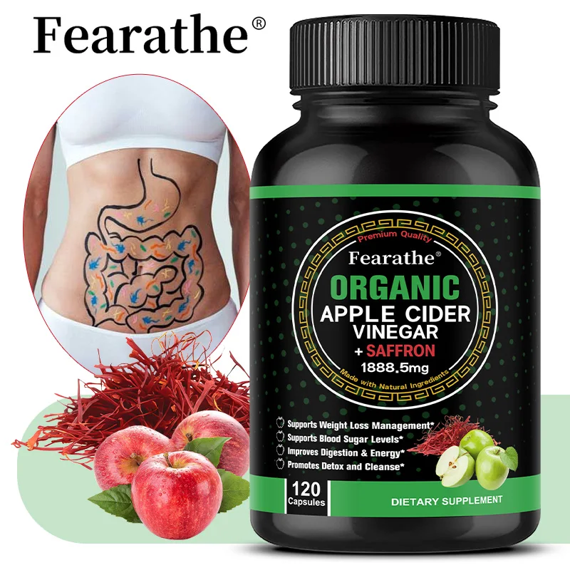Apple Cider Vinegar Complex Capsules with Saffron, Daily Nutrition for Digestion Detox Metabolism Gut Comfort & Appetite Control
Apple Cider Vinegar Complex Capsules with Saffron, Daily Nutrition for Digestion Detox Metabolism Gut Comfort & Appetite Control