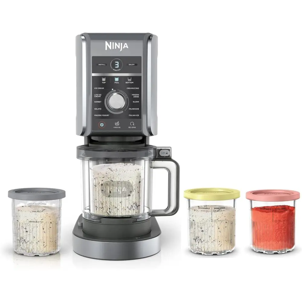 CREAMi Deluxe Ice Cream & rozen Treat Maker, Includes (4) amily-Sized 24 oz. Tubs, or Ice Cream, Sorbet, Milkshakes, rozen Yogur
CREAMi Deluxe Ice Cream & rozen Treat Maker, Includes (4) amily-Sized 24 oz. Tubs, or Ice Cream, Sorbet, Milkshakes, rozen Yogur