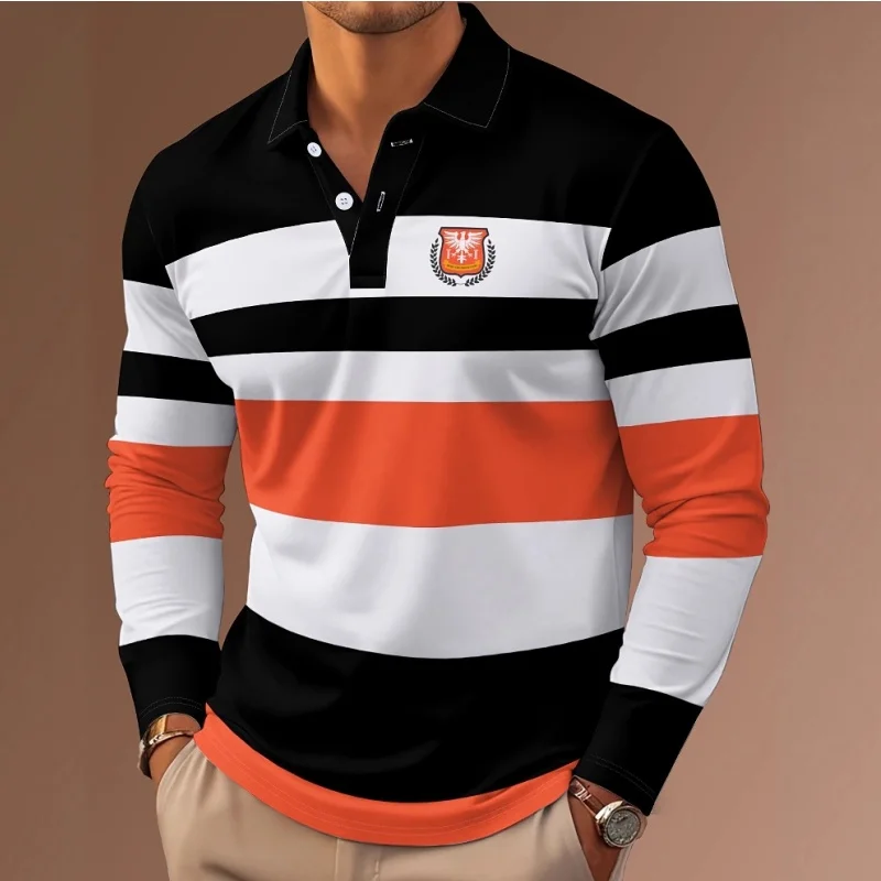 2025 New Classic Stripe Printed Men's Long Sleeve Polo Shirts Autumn Casual Comfortable Fit Button Polo Tops Street Man Pullover
2025 New Classic Stripe Printed Men's Long Sleeve Polo Shirts Autumn Casual Comfortable Fit Button Polo Tops Street Man Pullover