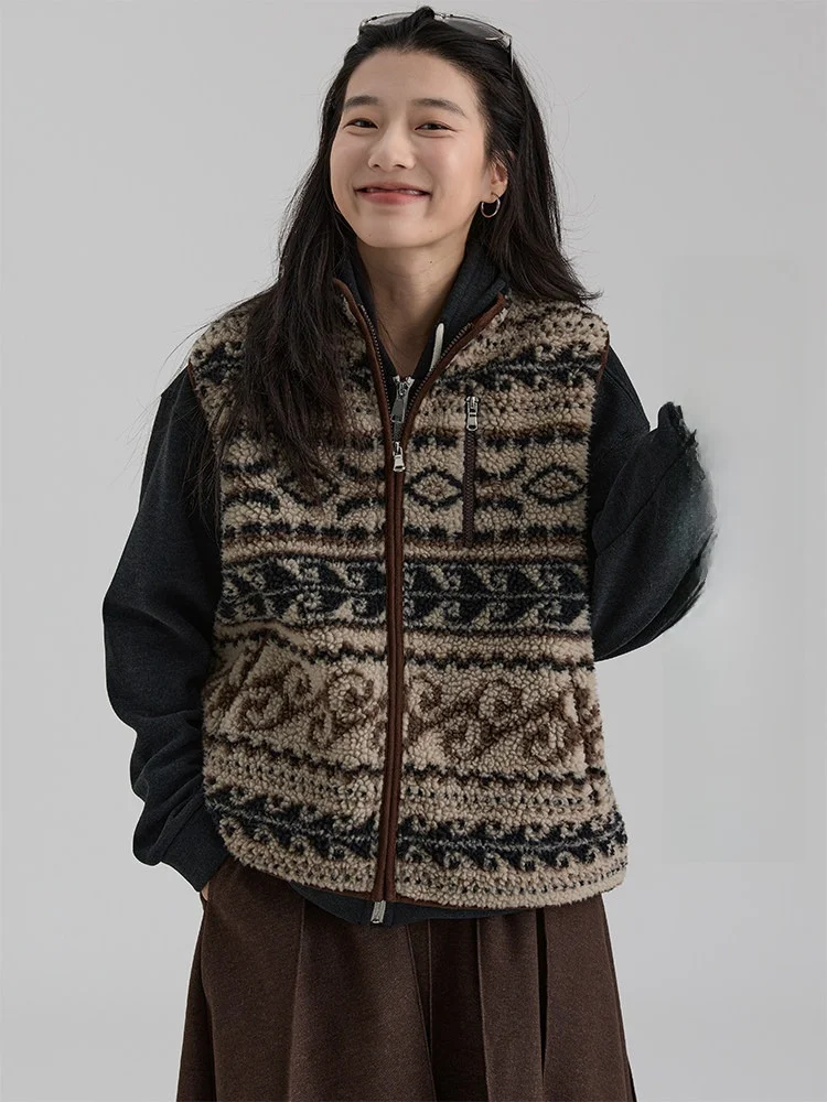 Женский жилет в стиле ретро с вышивкой Fair Isle Dwind из искусственной овчины с воротником-стойкой Jaet из полиэфирного волокна, обычный тонкий
Женский жилет в стиле ретро с вышивкой Fair Isle Dwind из искусственной овчины с воротником-стойкой Jaet из полиэфирного волокна, обычный тонкий