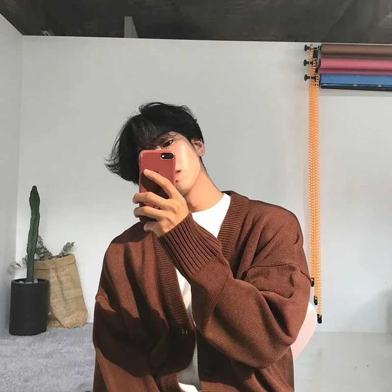 Men Knit Top Brown Retro Knitted Sweater Oversize Loose V Neck Top Male Knitwear Button Up Cardigan Long Sleeve Streetwear XXL
Men Knit Top Brown Retro Knitted Sweater Oversize Loose V Neck Top Male Knitwear Button Up Cardigan Long Sleeve Streetwear XXL
