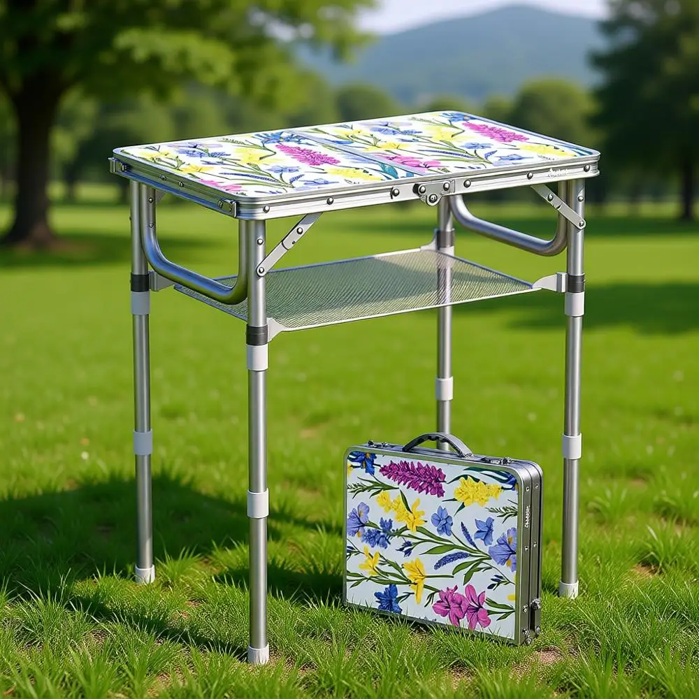 Портативный складной походный стол с регулируемой высотой, сеткой для хранения и ручкой для переноски для активного отдыха на природе
Портативный складной походный стол с регулируемой высотой, сеткой для хранения и ручкой для переноски для активного отдыха на природе