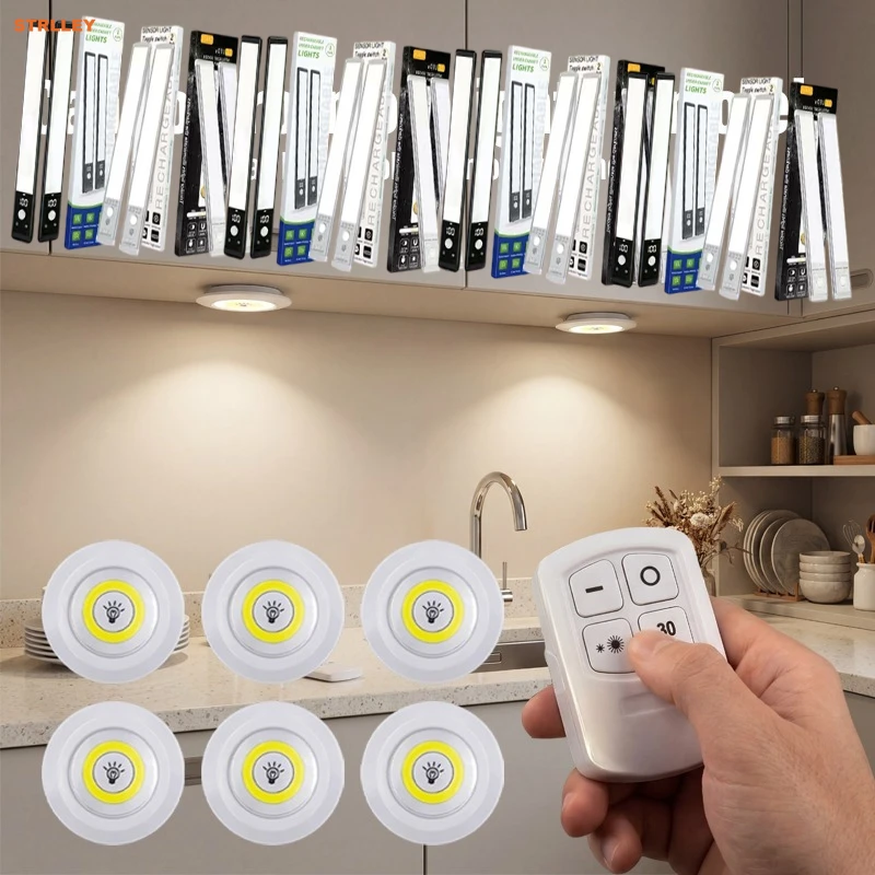 STRLLEY Super Bright Cob Under Cabinet LightLED Wireless Remote Control Dimmable Wardrobe Night Lamp Home Bedroom Closet Kitchen
STRLLEY Super Bright Cob Under Cabinet LightLED Wireless Remote Control Dimmable Wardrobe Night Lamp Home Bedroom Closet Kitchen