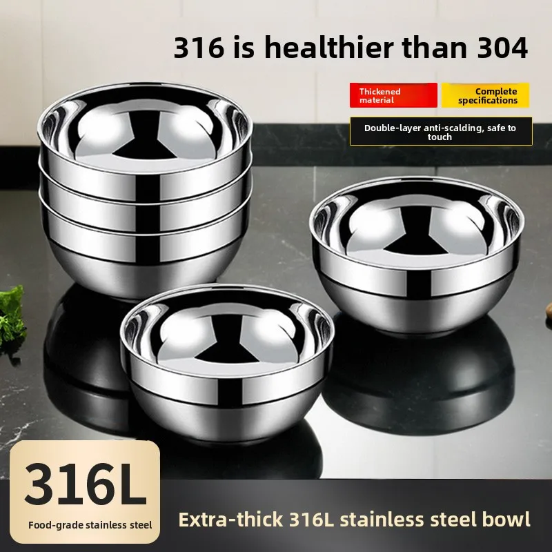 Food Grade 316 Stainless Steel Bowl Double Layer Insulated Anti Scalding Anti Falling Small Bowl for Children And Adults Soup...
Food Grade 316 Stainless Steel Bowl Double Layer Insulated Anti Scalding Anti Falling Small Bowl for Children And Adults Soup...