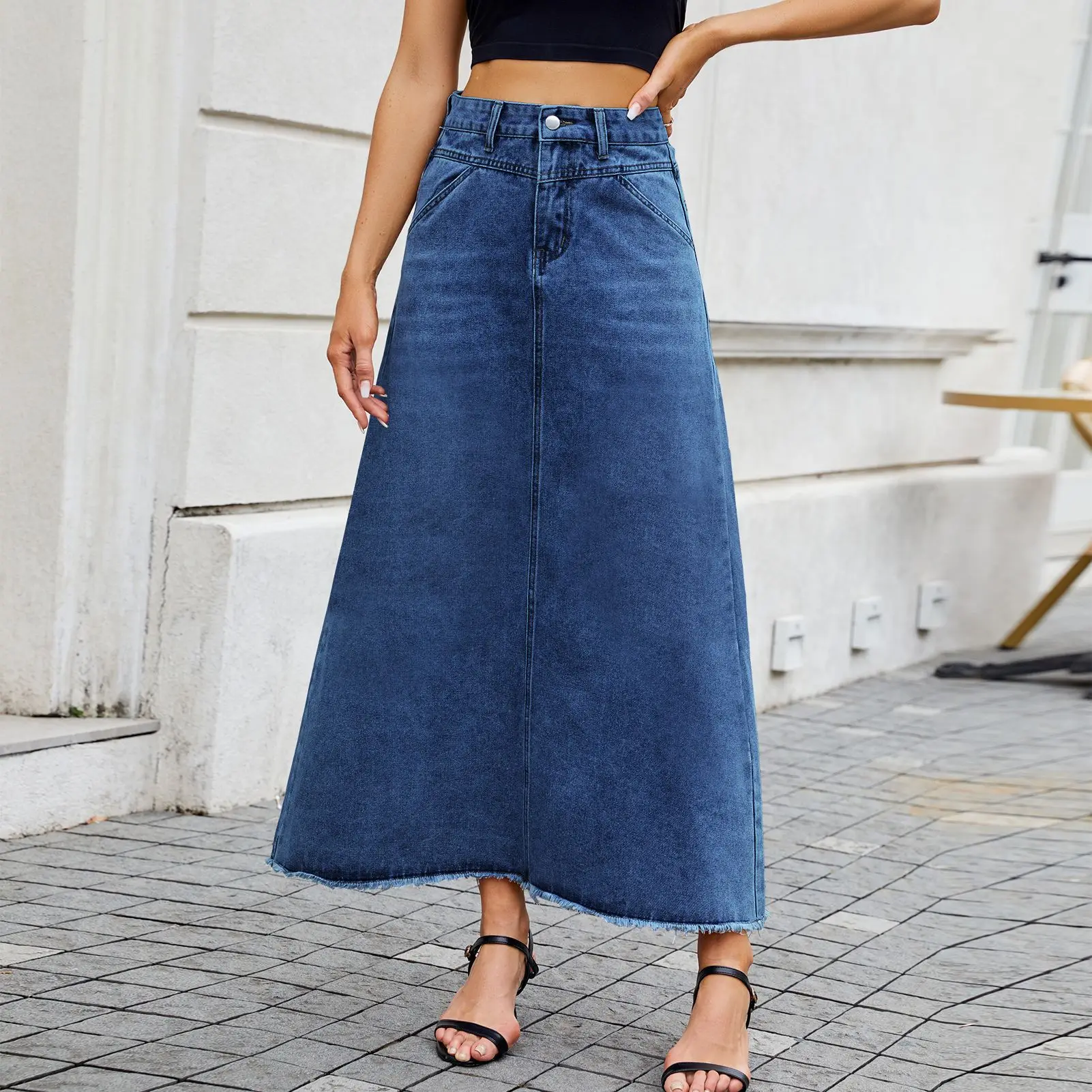 High Waist Loose Fit Denim Skirt with Pockets Mid-Length A-Line Skirt for Women Spring Summer New Style Street Fashion
High Waist Loose Fit Denim Skirt with Pockets Mid-Length A-Line Skirt for Women Spring Summer New Style Street Fashion
