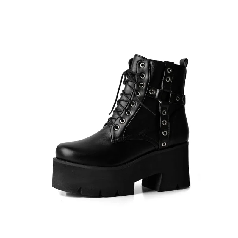 Leather Boots Women Designer Side Zip Ankle Boots Buckle Womens Platform Heels Thick Bottom Chunky Boots Plus Size 33-47 C-7
Leather Boots Women Designer Side Zip Ankle Boots Buckle Womens Platform Heels Thick Bottom Chunky Boots Plus Size 33-47 C-7