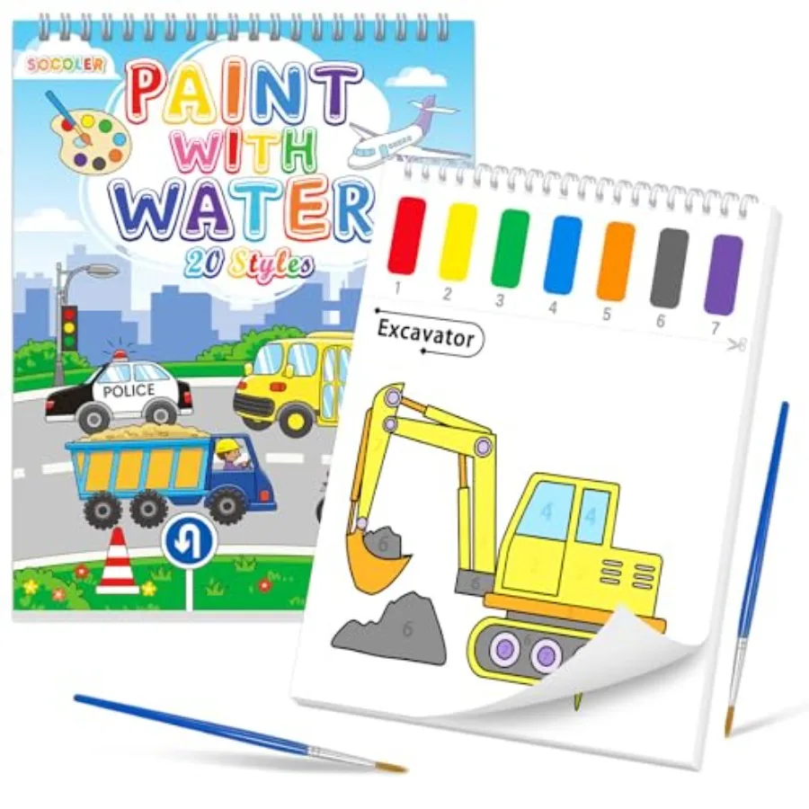 Paint with Water Coloring Books for Toddlers, Theme Mess Free Watercolor Painting Papers for Water Color Paint Kit Art Craft Bi
Paint with Water Coloring Books for Toddlers, Theme Mess Free Watercolor Painting Papers for Water Color Paint Kit Art Craft Bi