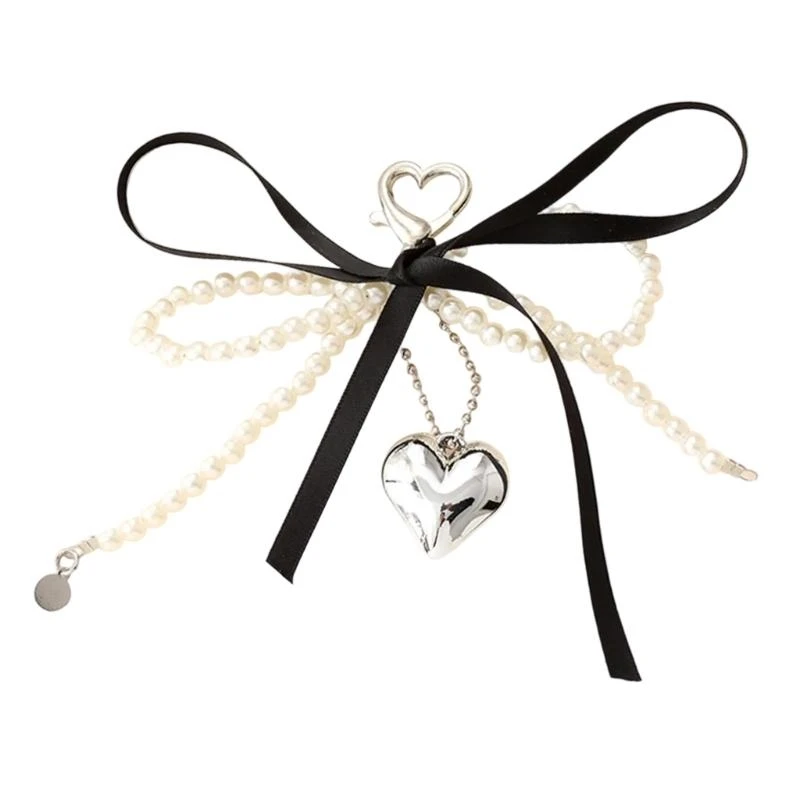 X90D Elegant Pearls Bows Bag Pendant Practical Keychain Heart Phone Ornament
X90D Elegant Pearls Bows Bag Pendant Practical Keychain Heart Phone Ornament