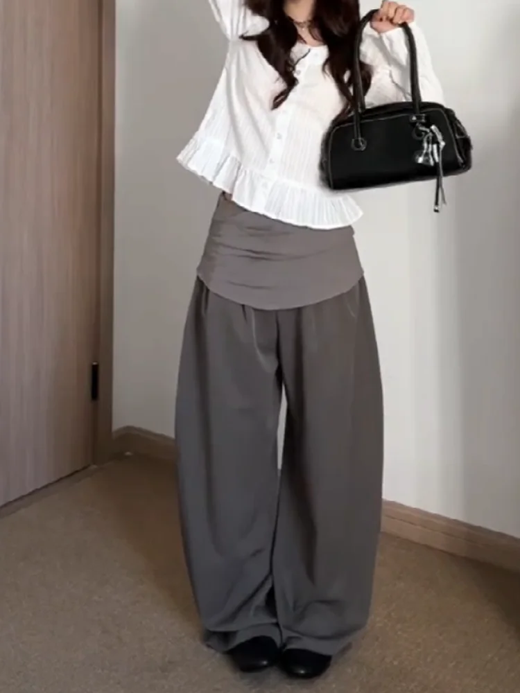 American Retro Casual Pants High Waist Wide Leg Pants Women's Summer Design Loose Slimming Floor-Length Pants Asymmetrical Hem
American Retro Casual Pants High Waist Wide Leg Pants Women's Summer Design Loose Slimming Floor-Length Pants Asymmetrical Hem