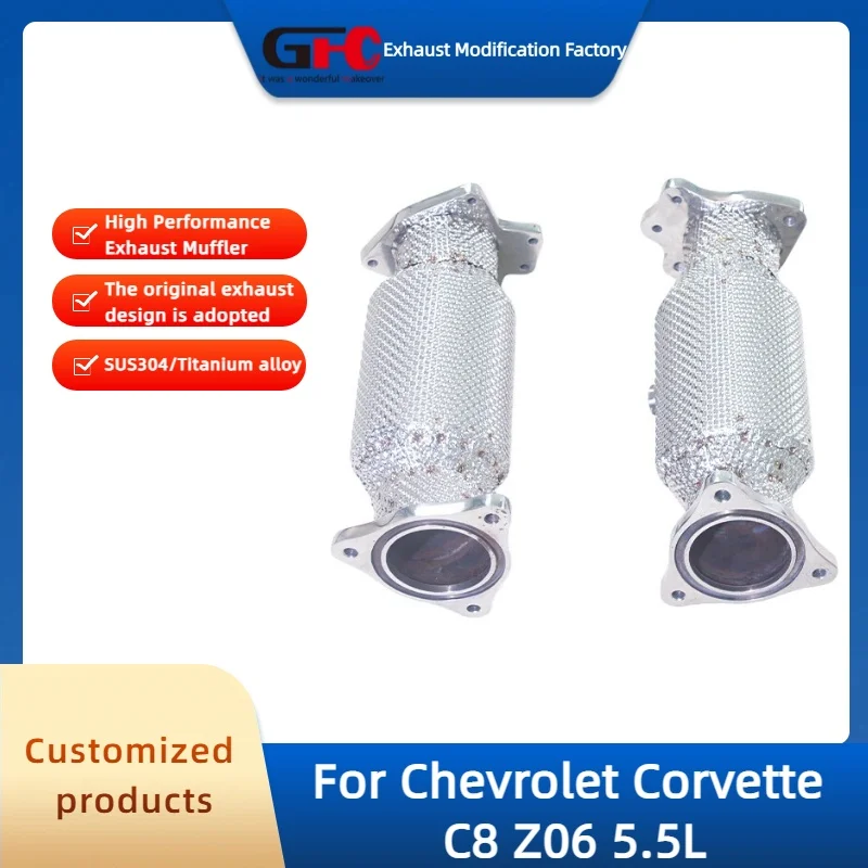 GFC 200-Cell Catted Downpipe Exhaust Pipe for Chevrolet Corvette C8 Z06 5.5L High Performance 304 Stainless Steel Exhaust System
GFC 200-Cell Catted Downpipe Exhaust Pipe for Chevrolet Corvette C8 Z06 5.5L High Performance 304 Stainless Steel Exhaust System