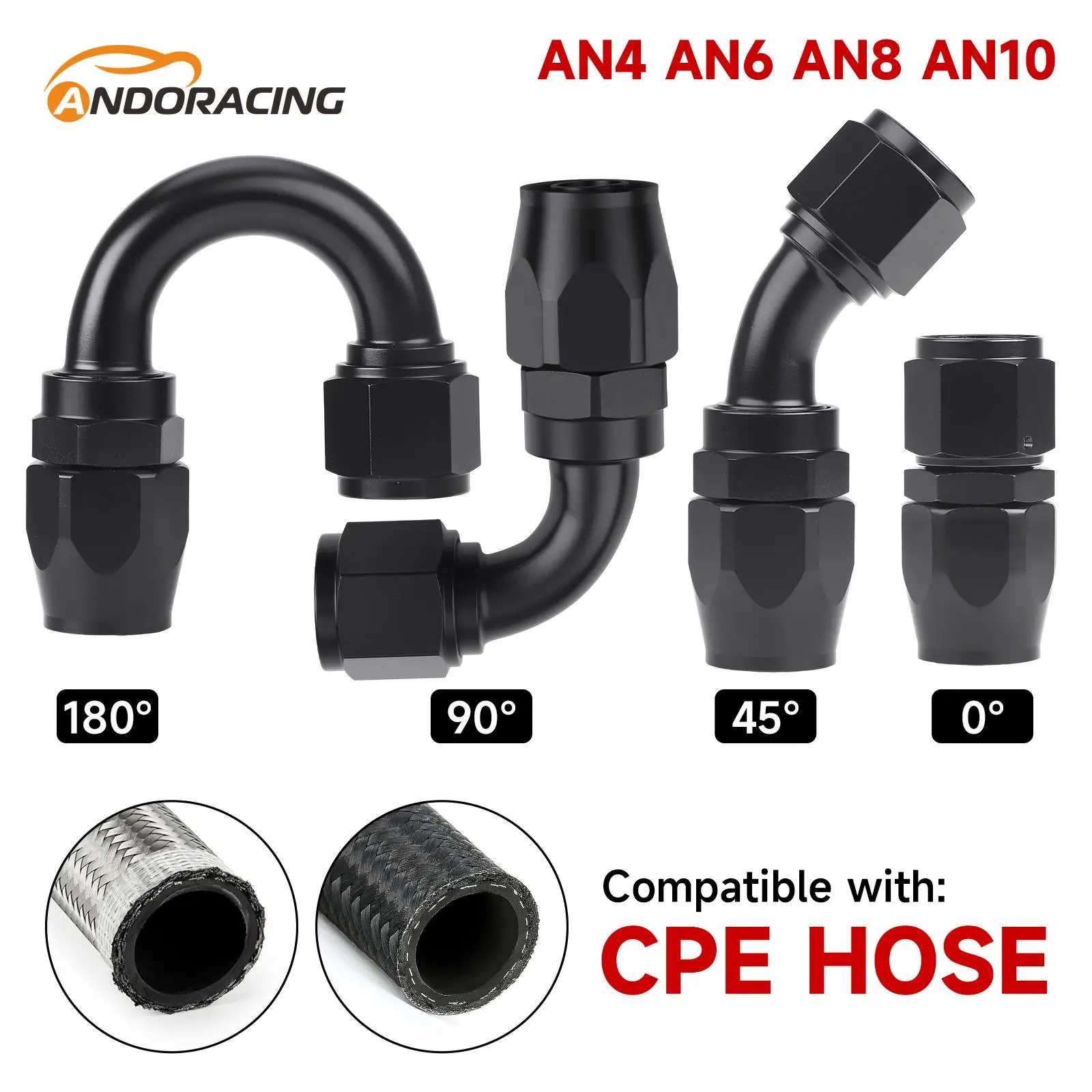 1 Piece Universal AN4/AN6/AN8/AN10 Straight 0 45 90 180 Degree Aluminum Swivel Hose End Fitting Adapter Oil Fuel CPE Line Black
1 Piece Universal AN4/AN6/AN8/AN10 Straight 0 45 90 180 Degree Aluminum Swivel Hose End Fitting Adapter Oil Fuel CPE Line Black