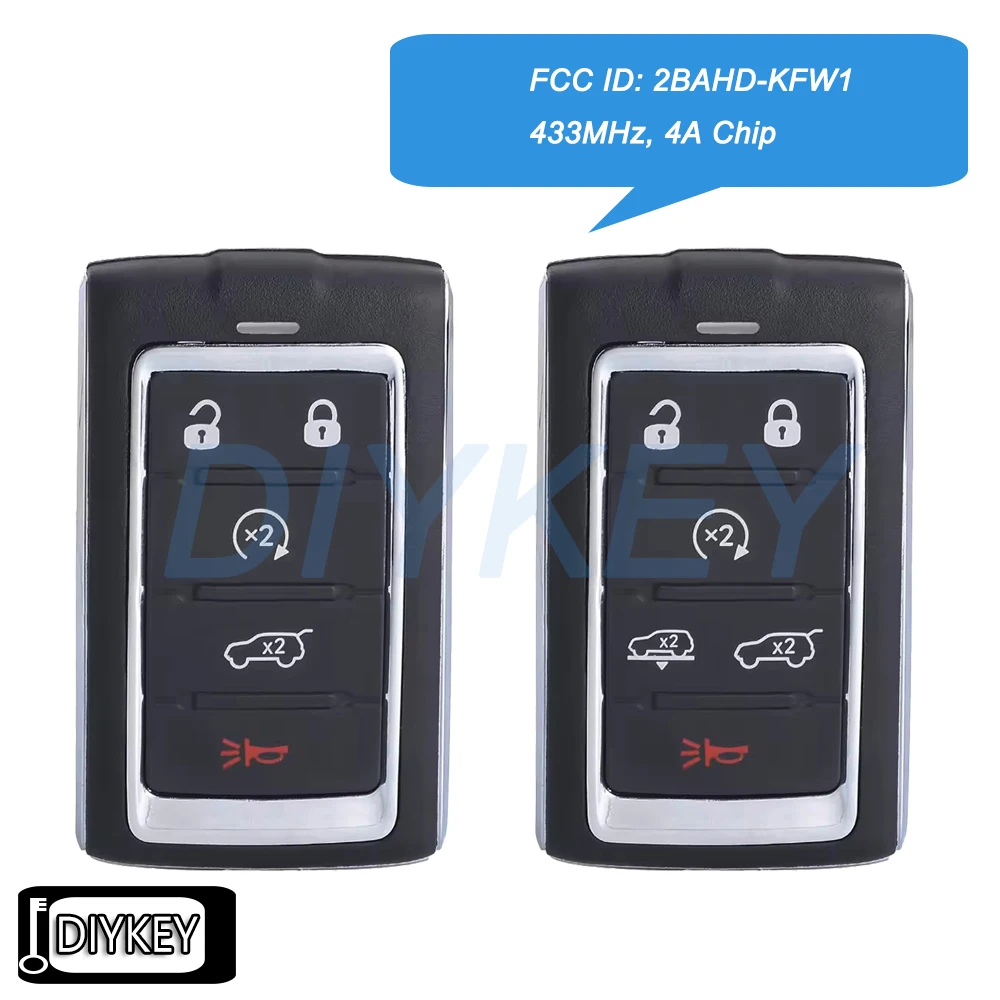5 6 Buttons Smart Remote Car Key Fob 433MHz 4A Chip for Jeep Grand Wagoneer, Grand Cherokee 2024 2025 2026 FCC ID: 2BAHD-KFW1
5 6 Buttons Smart Remote Car Key Fob 433MHz 4A Chip for Jeep Grand Wagoneer, Grand Cherokee 2024 2025 2026 FCC ID: 2BAHD-KFW1