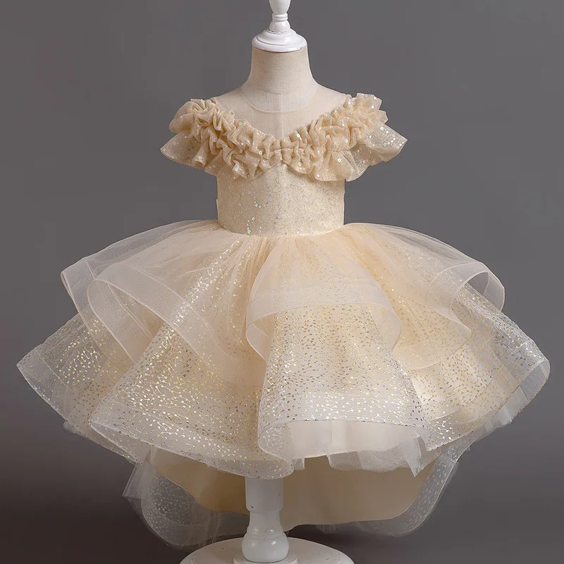 Children's sleeveless trailing performance dress girls sequin dress flower girl dresses for weddings
Children's sleeveless trailing performance dress girls sequin dress flower girl dresses for weddings