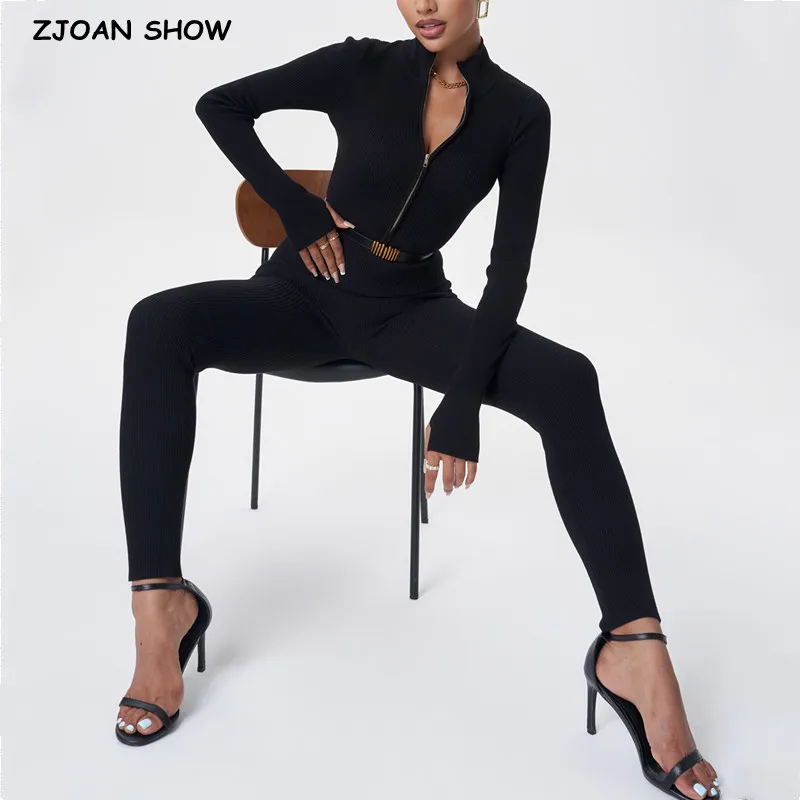 2023 Sexy Full Sleeve Knitting Turtleneck Bodysuits Women Front Zipper Slim Waist Strech Long Pants Jumpsuits Romper
2023 Sexy Full Sleeve Knitting Turtleneck Bodysuits Women Front Zipper Slim Waist Strech Long Pants Jumpsuits Romper