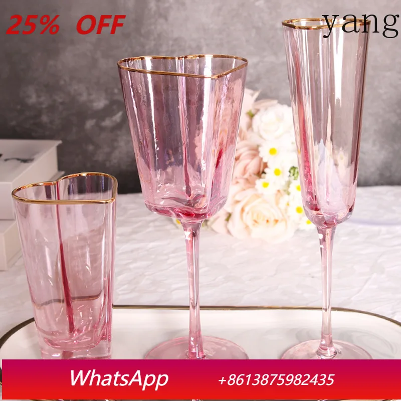2Pcs Simple Hammer Pink Phnom Penh Heart Wine Set Red Wine Glass Model Room Champagne Glass Juice Cup, Tall Foot
2Pcs Simple Hammer Pink Phnom Penh Heart Wine Set Red Wine Glass Model Room Champagne Glass Juice Cup, Tall Foot