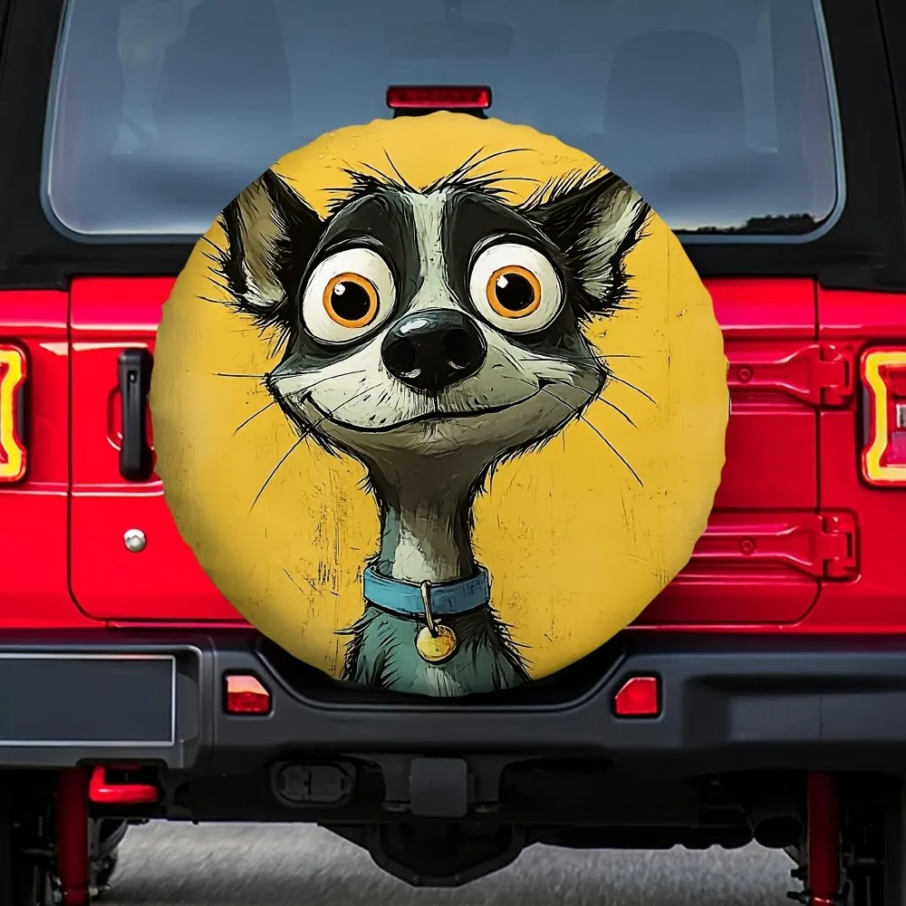 Big Eyed Raccoon Dog Cartoon Tire Cover Versatile Polyester Spare Wheel Protector
Big Eyed Raccoon Dog Cartoon Tire Cover Versatile Polyester Spare Wheel Protector