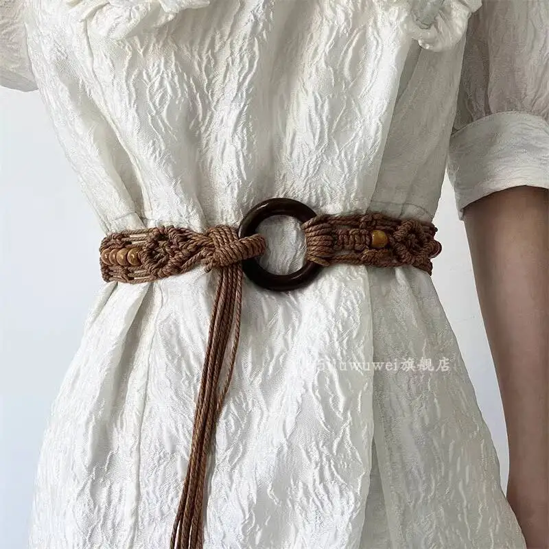 New Brown Weave Belt Women Versatile Dress Skirt Waist Ethnic Style Tie A Knot Auxiliary Bracing Accessories
New Brown Weave Belt Women Versatile Dress Skirt Waist Ethnic Style Tie A Knot Auxiliary Bracing Accessories