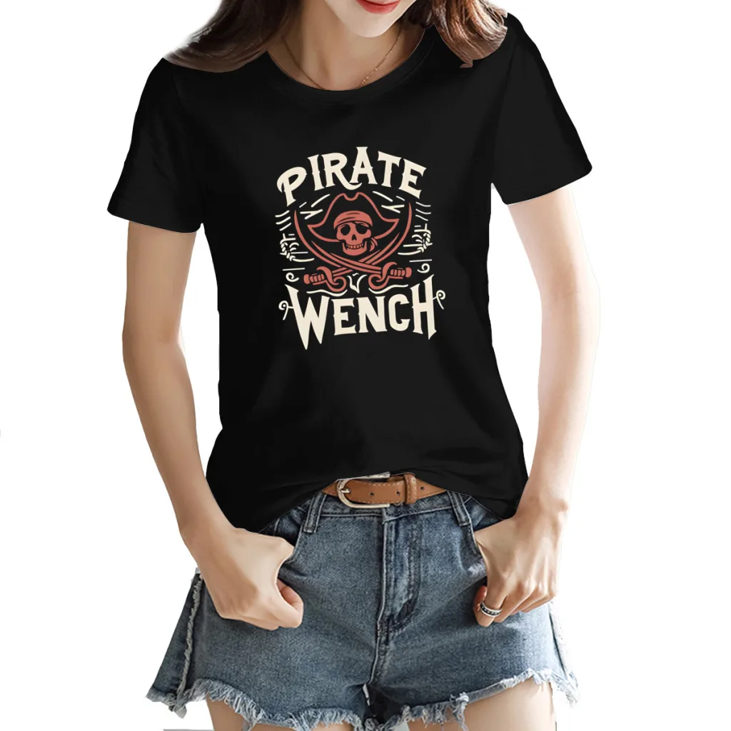Pirate Wench Women's Creative Luxury, High-Quality Summer Printed T-Shirt, Loose Casual Cotton, Round Neck Short Sleeve
Pirate Wench Women's Creative Luxury, High-Quality Summer Printed T-Shirt, Loose Casual Cotton, Round Neck Short Sleeve