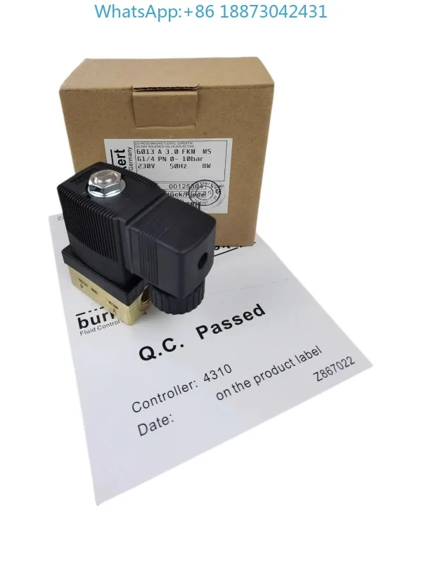 New Burkert solenoid valve 6013A 3.0 FKM MS G1/4 G1/8 00125301 Baode 0012
New Burkert solenoid valve 6013A 3.0 FKM MS G1/4 G1/8 00125301 Baode 0012