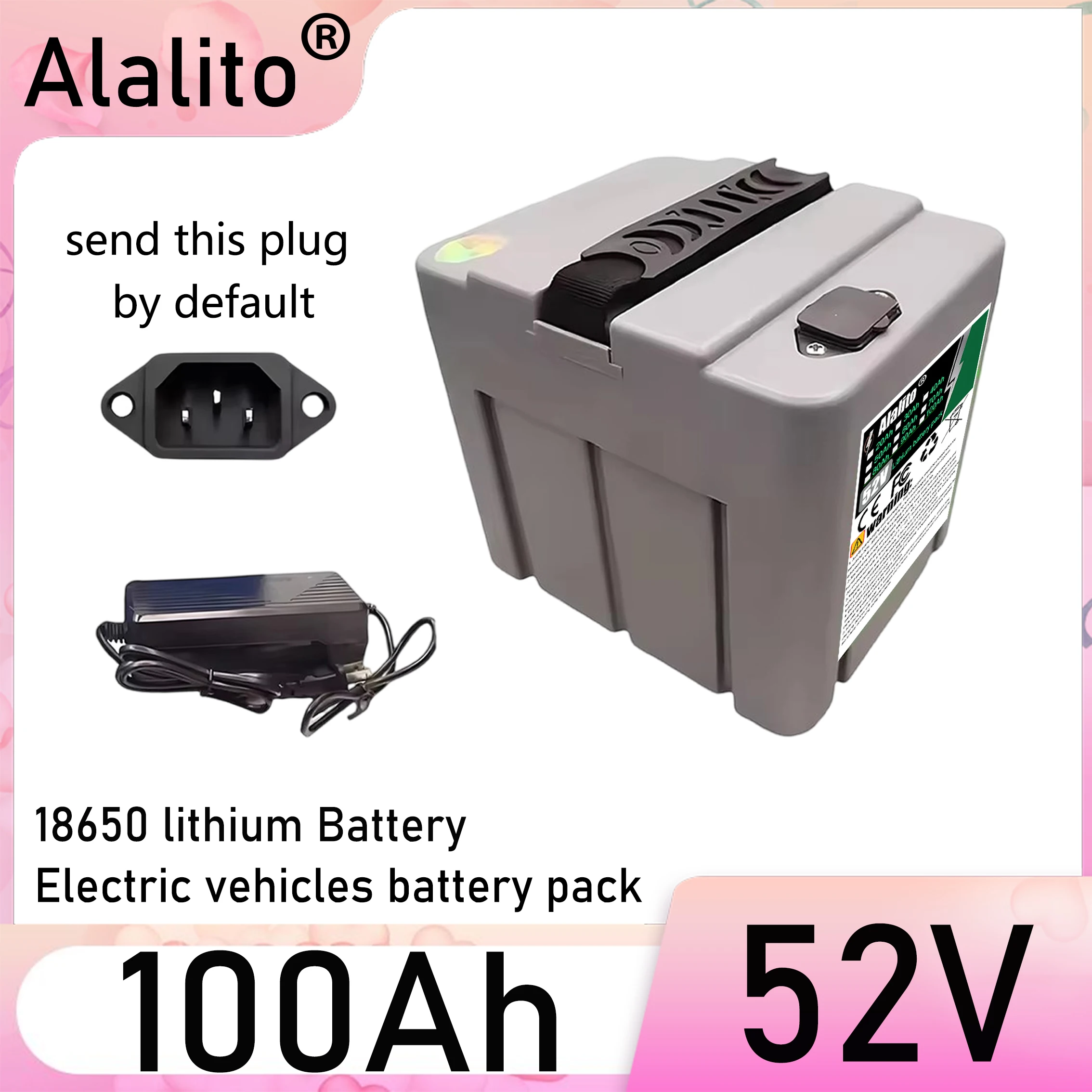 Suitable for 250-2000W motor equipment, 52V lithium battery, 20Ah 30Ah 40Ah 50Ah 60Ah 70Ah 80Ah 90Ah 100Ah
Suitable for 250-2000W motor equipment, 52V lithium battery, 20Ah 30Ah 40Ah 50Ah 60Ah 70Ah 80Ah 90Ah 100Ah