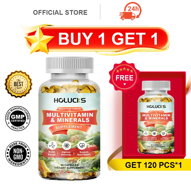 Buy 1 Get 1 Free! Multivitamin Capsules, Methylated B-Vitamins & Chelated Minerals, Supports Immunity, Digestion, Overall Health
Buy 1 Get 1 Free! Multivitamin Capsules, Methylated B-Vitamins & Chelated Minerals, Supports Immunity, Digestion, Overall Health