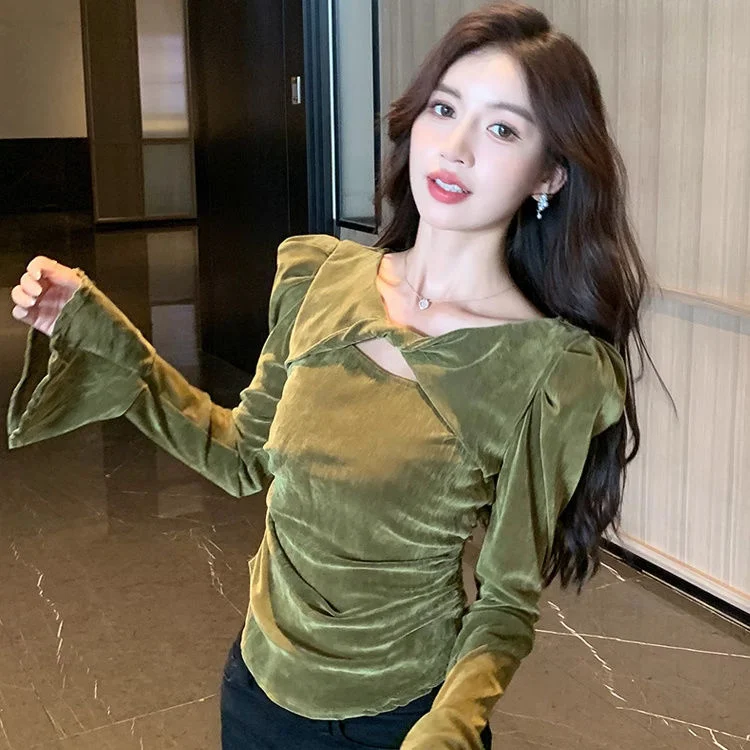 Женский топ с вырезами и узлом, приталенный, с длинными рукавами, V-образным вырезом, стандартной длины, во французском стиле
Женский топ с вырезами и узлом, приталенный, с длинными рукавами, V-образным вырезом, стандартной длины, во французском стиле