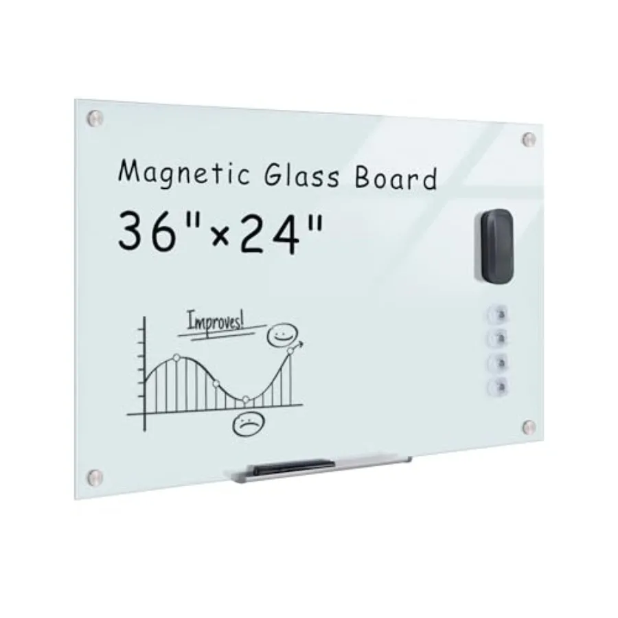 Magnetic Glass board 36"x24" Wall Mounted Frameless Dry Erase Board for Office Home and School
Magnetic Glass board 36"x24" Wall Mounted Frameless Dry Erase Board for Office Home and School