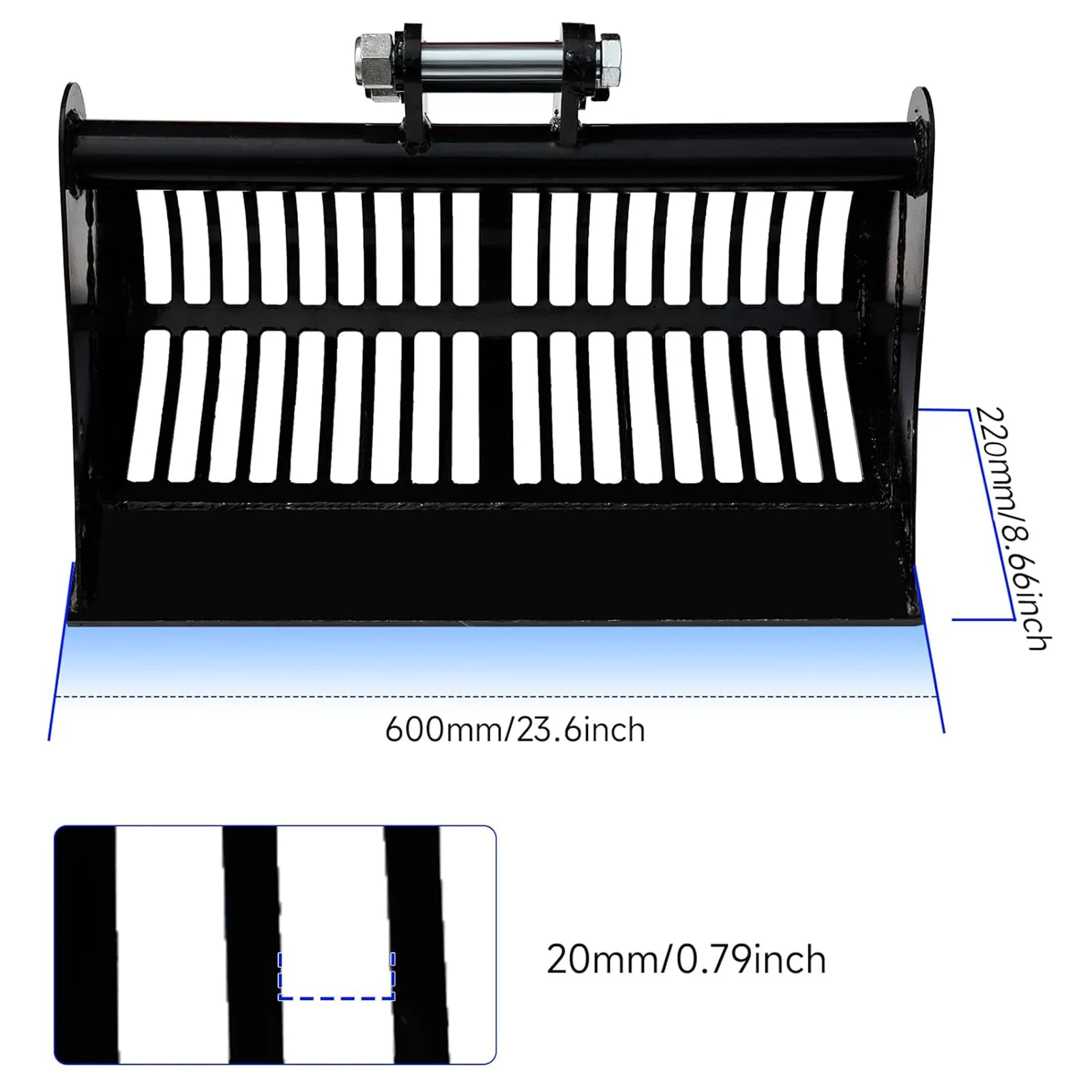 Mini Excavator Screening Sieve Bucket - 600mm (23.6 Inch) Width Heavy-Duty Attachment for Sand Soil Rock Filtration
Mini Excavator Screening Sieve Bucket - 600mm (23.6 Inch) Width Heavy-Duty Attachment for Sand Soil Rock Filtration