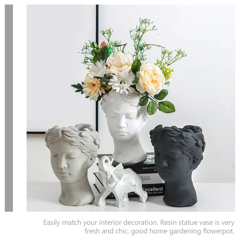 Creative Resin Statue Vase Human Shaped Flower Desktop Decorative Home Gardening Planter Bust nament White
Creative Resin Statue Vase Human Shaped Flower Desktop Decorative Home Gardening Planter Bust nament White