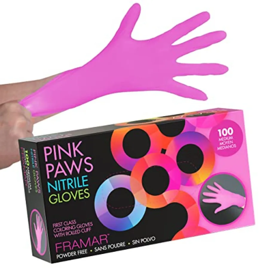 FRAMAR Pink Gloves Disposable Latex Free Pink Nitrile Gloves Medium, Latex Free Glove Medium, Guantes De Nitrilo, For Hair Dye,
FRAMAR Pink Gloves Disposable Latex Free Pink Nitrile Gloves Medium, Latex Free Glove Medium, Guantes De Nitrilo, For Hair Dye,