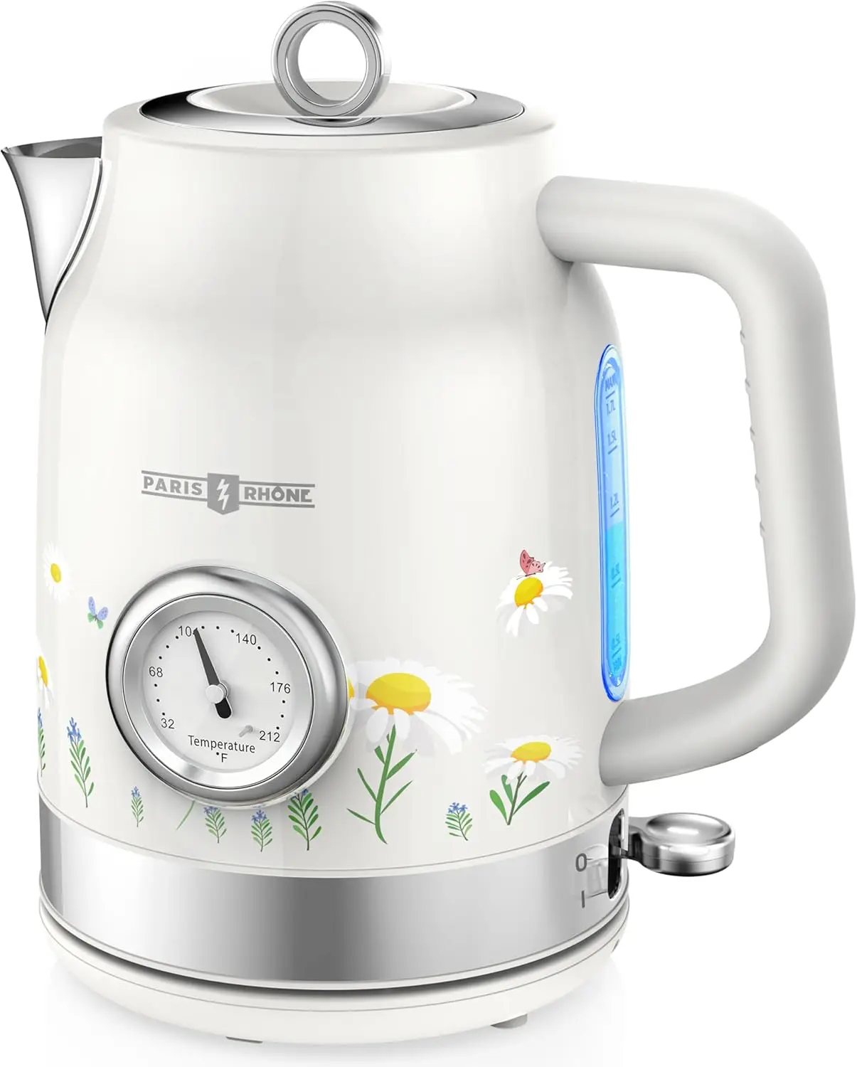 Retro Stainless Steel Electric Kettle 1.7L Cordless Hot Water Tea Kettle with Thermometer 1500W Fast Heating LED Indicator Auto Shut-Off Boil Dry Protection
Retro Stainless Steel Electric Kettle 1.7L Cordless Hot Water Tea Kettle with Thermometer 1500W Fast Heating LED Indicator Auto Shut-Off Boil Dry Protection