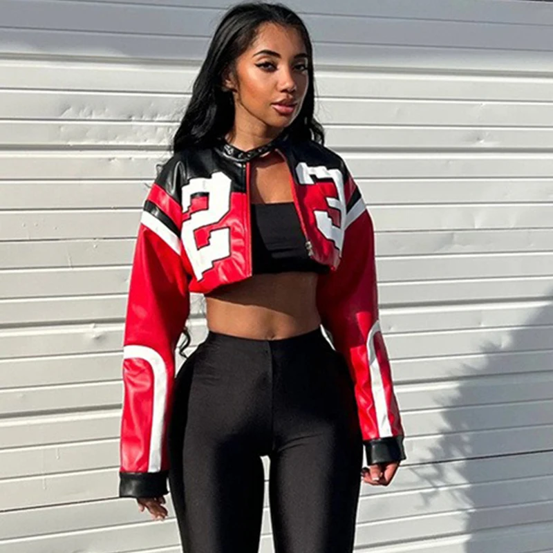 Streetwear Fashion Women Faux Leather New Jacket Letter Print Autumn Casual Sporty Wild Streetwear Uniform Trend Lady Crop Coat
Streetwear Fashion Women Faux Leather New Jacket Letter Print Autumn Casual Sporty Wild Streetwear Uniform Trend Lady Crop Coat