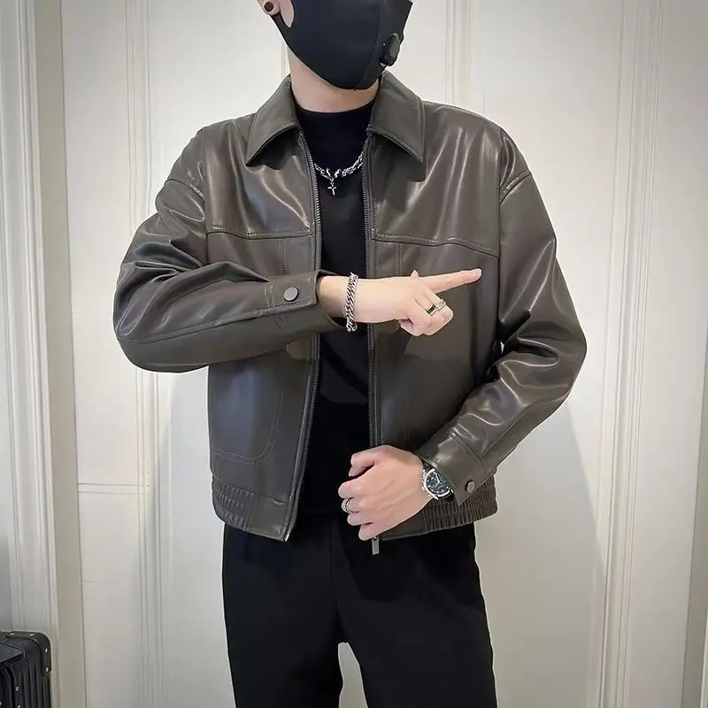 Мужская куртка из искусственной кожи, осень-зима 2022, повседневное облегающее уличное пальто в байкерском стиле
Мужская куртка из искусственной кожи, осень-зима 2022, повседневное облегающее уличное пальто в байкерском стиле