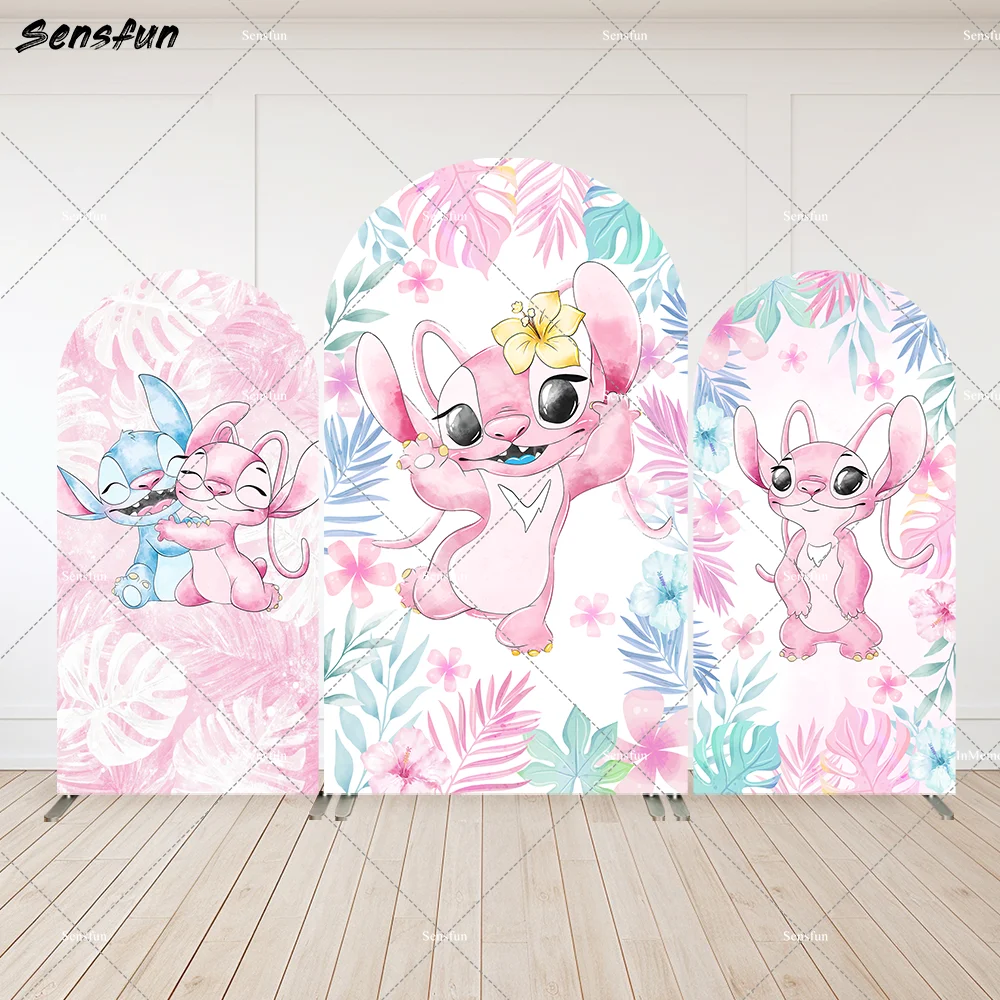 Cartoon Lilo & Stitch Baby Shower Arch Wall Panels Custom Cover Pink Blue Palm Leaves theme Birthday Arched Backdrop Banner
Cartoon Lilo & Stitch Baby Shower Arch Wall Panels Custom Cover Pink Blue Palm Leaves theme Birthday Arched Backdrop Banner