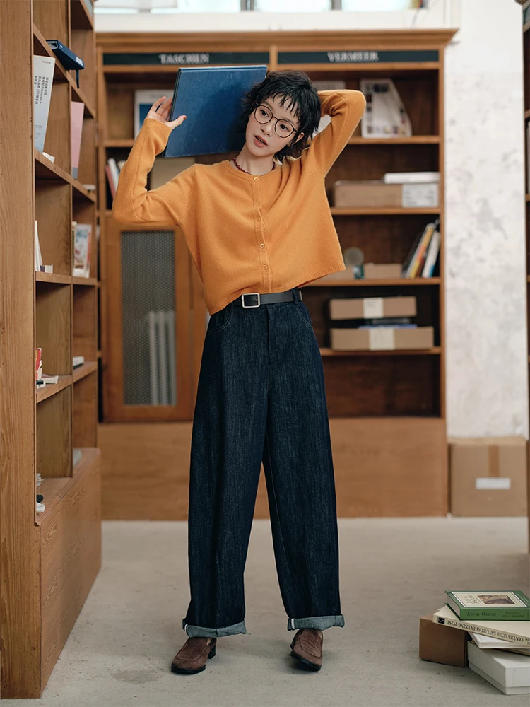 Retro Style High Waist Cotton Denim Jeans Women's Loose Fit Trousers Button Closure Multi-Pocket Design Autumn Fashion
Retro Style High Waist Cotton Denim Jeans Women's Loose Fit Trousers Button Closure Multi-Pocket Design Autumn Fashion