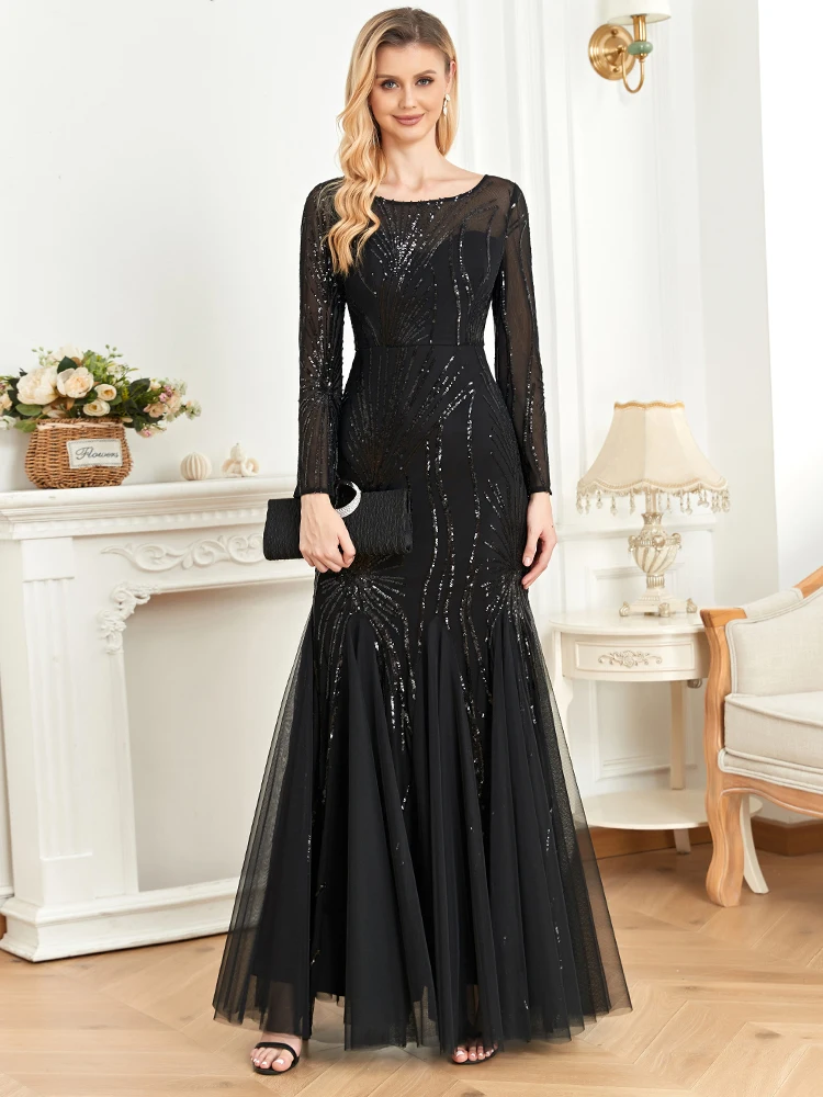 Lucyinlove Elegant Long Sleeves Sequin Tulle Evening Dresses 2024 Women Luxury Mermaid Formal Bridesmaid Party Maxi Prom Dress
Lucyinlove Elegant Long Sleeves Sequin Tulle Evening Dresses 2024 Women Luxury Mermaid Formal Bridesmaid Party Maxi Prom Dress