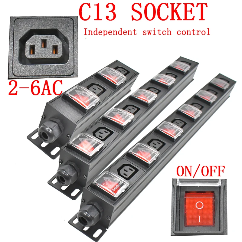 PDU 1U network cabinet rack mounted power board distribution C13 socket independent switch control 2 m line1-6AC socket
PDU 1U network cabinet rack mounted power board distribution C13 socket independent switch control 2 m line1-6AC socket