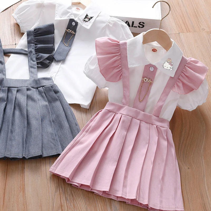 Kawaii Sanrio Hello Kitty Kuromi Children's Dresses Summer Baby Girl Casual Short-Sleeved Shirt Back Dress Fashion Pleated Skirt
Kawaii Sanrio Hello Kitty Kuromi Children's Dresses Summer Baby Girl Casual Short-Sleeved Shirt Back Dress Fashion Pleated Skirt