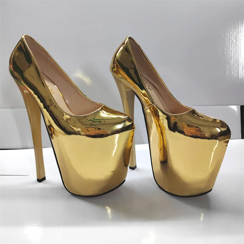 22cm Platform High Heels Pumps Sexy Patent Leather Gold Red Pink Women's Heeled Office Party Fetish Wedding Shoes Big Size 50
22cm Platform High Heels Pumps Sexy Patent Leather Gold Red Pink Women's Heeled Office Party Fetish Wedding Shoes Big Size 50