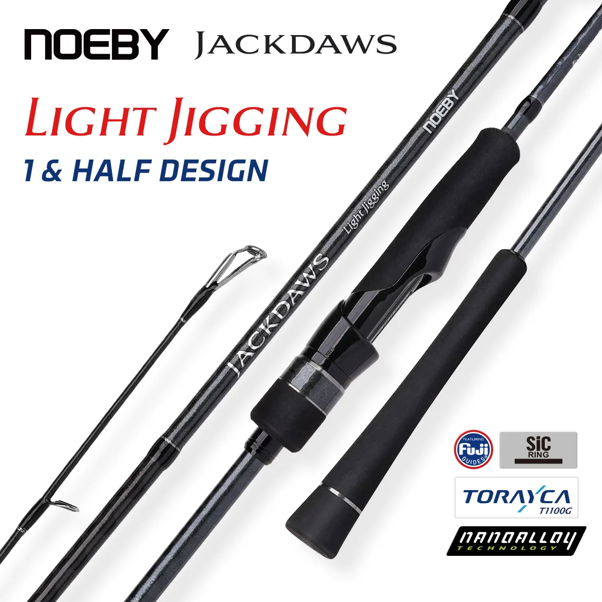 NOEBY Jackdaws Light Jigging Fishing Rod 1.91m Fuji SIC Torayca T1100 Spinning Baitcasting Offshore Boat Saltwater Fishing Rods
NOEBY Jackdaws Light Jigging Fishing Rod 1.91m Fuji SIC Torayca T1100 Spinning Baitcasting Offshore Boat Saltwater Fishing Rods