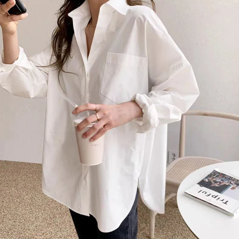 2024 Vintage White Women Shirt Loose Turn-down Collar Blouses Office Woman Autumn Female Tops Long Sleeve Casual Femme 11456
2024 Vintage White Women Shirt Loose Turn-down Collar Blouses Office Woman Autumn Female Tops Long Sleeve Casual Femme 11456