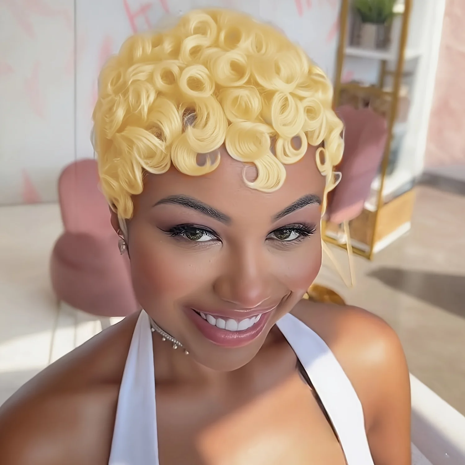 613 Светлый парик с стрижкой пикси, человеческие волосы, стрижка боб, естественный вид, парик машинного производства, легкое нанесение, повседневный парик для особых случаев
613 Светлый парик с стрижкой пикси, человеческие волосы, стрижка боб, естественный вид, парик машинного производства, легкое нанесение, повседневный парик для особых случаев