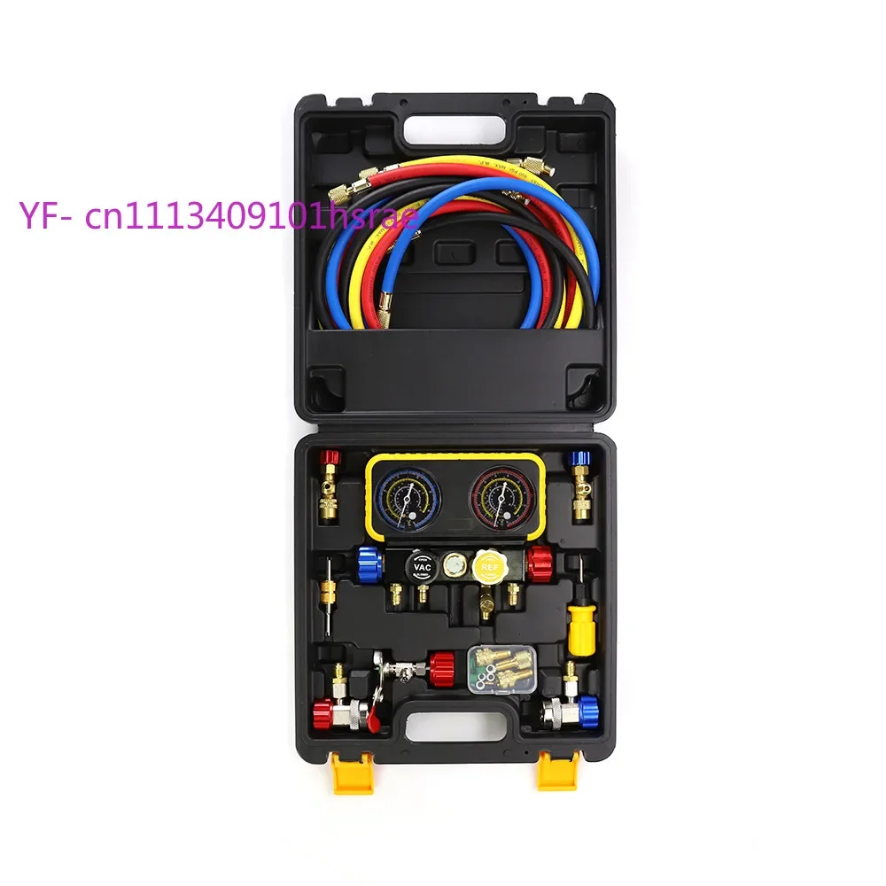 R22 R32 R134a R410A 4-Way Manifold Gauge Set, Home & Car Air Conditioner Refrigerant Charging Kit
R22 R32 R134a R410A 4-Way Manifold Gauge Set, Home & Car Air Conditioner Refrigerant Charging Kit