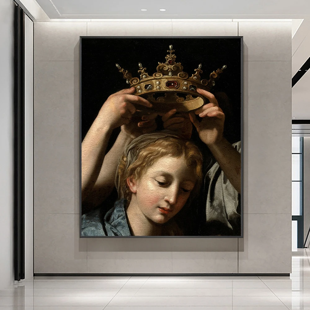 Virgin and Child with Angels Crown Painting Vintage Wall Art Canvas Print Poster Warm Picture for Living Room Home Decor Cuadros
Virgin and Child with Angels Crown Painting Vintage Wall Art Canvas Print Poster Warm Picture for Living Room Home Decor Cuadros